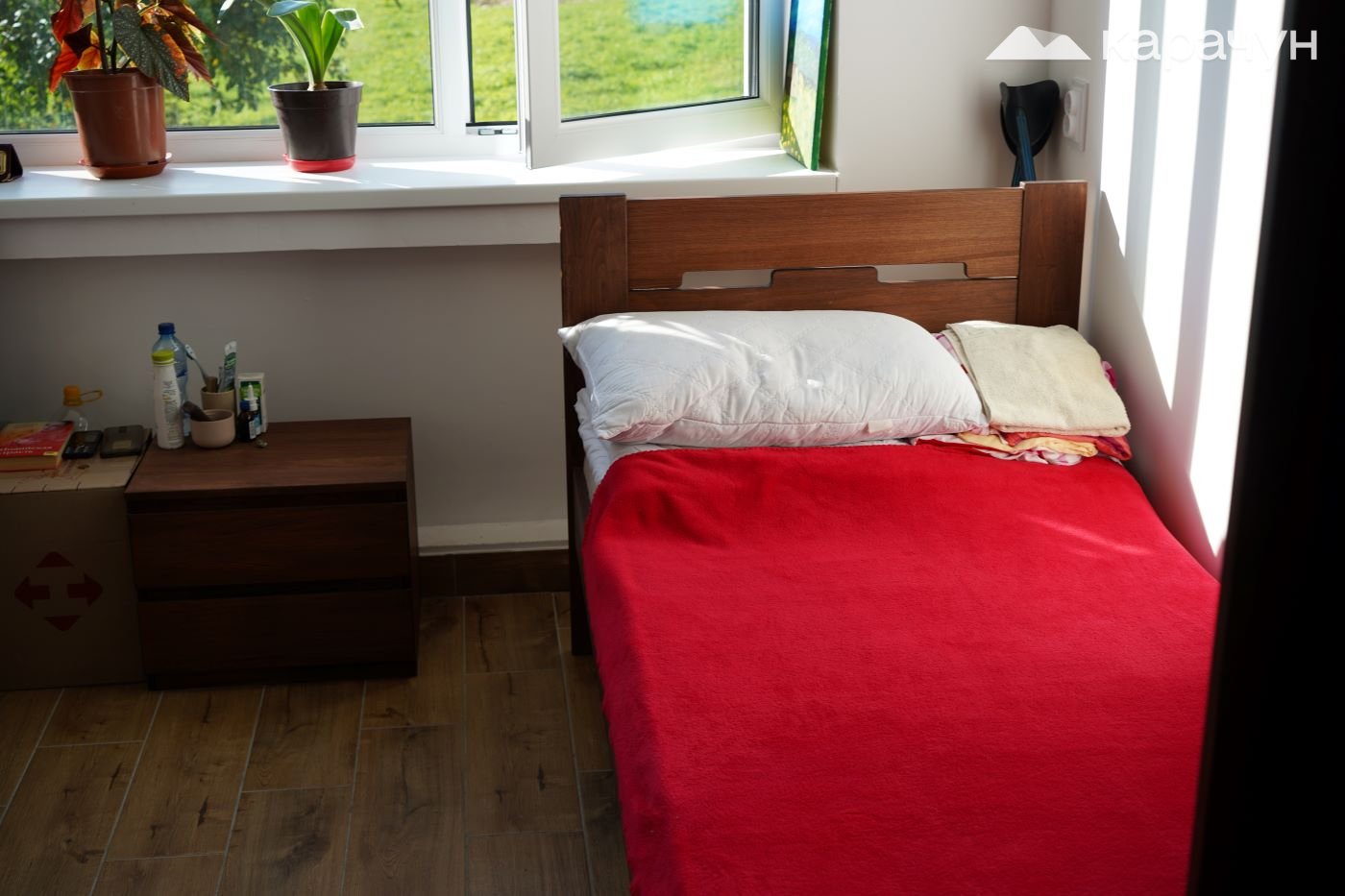 Спальне місце в одній з кімнат шелтеру