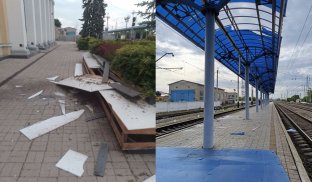 У Слов’янську після обстрілу пошкоджено залізничний вокзал У Слов’янську після обстрілу пошкоджено залізничний вокзал