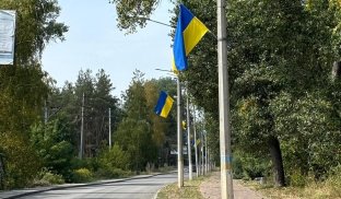 У Святогірську на честь свята оновили прапори У Святогірську на честь свята оновили прапори