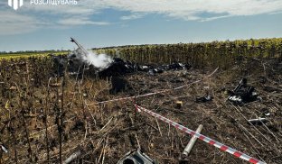 Наслідки авіатрощі на Донеччині ДБР з'ясовує причину катастрофи