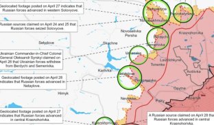 Так виглядає оінія фронту на Донеччині Армія Росії веде активний наступ