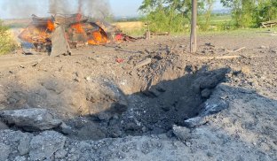 У Слов'янську через обстріл загорівся торгівельний павільйон