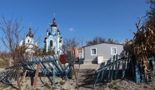 У Богородичному потроху відновлюється життя Модульний будинок, Богородичне, Донецька область, березень 2024 рік
