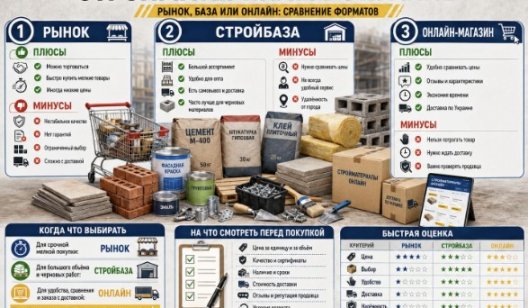 Где лучше покупать стройматериалы - рынок, база или онлайн-магазин? Разбор эксперта