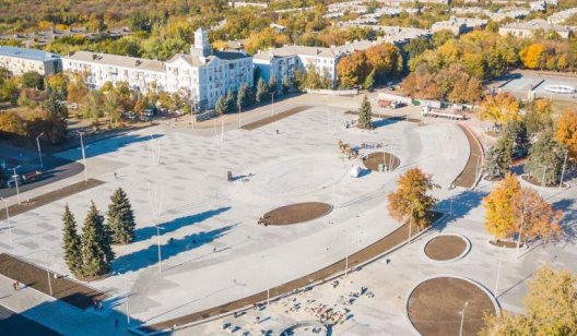 Как выглядит реконструированная площадь Мира в Краматорске с высоты - ФОТО
