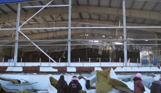 Як виглядає льодова арена "Альтаїр" у Дружківці після обстрілу