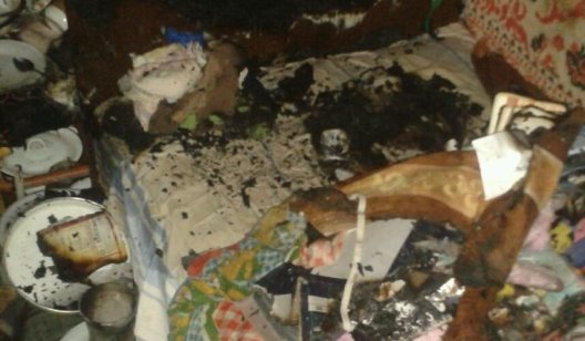 В Славянске при пожаре в квартире пострадала пожилая женщина