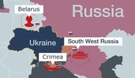 В Минобороны Великобритании показали, как Путин будет вторгаться в Украину. Карта